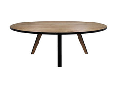 Ovale Eettafel Milano - 180x100x76 - Naturel/Zwart - Acacia/Metaal