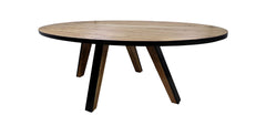 Ovale Eettafel Milano - 180x100x76 - Naturel/Zwart - Acacia/Metaal