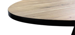 Ovale Eettafel Milano - 180x100x76 - Naturel/Zwart - Acacia/Metaal