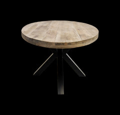 Ovale Eettafel Portland-180x100x77-Natuurlijk/Zwart-Mango/Metaal