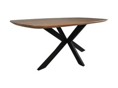 Ovale Eettafel-1-180x100x76-Naturel/Zwart-Acacia/Metaal