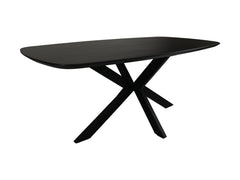 Ovale Eettafel-200x100x76-Zwart-Mango/Metaal