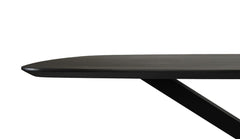 Ovale Eettafel-200x100x76-Zwart-Mango/Metaal