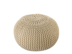 Pouf PREMIUM ø45cm Zitkruk Gehaakte poef Binnen Terras Zwembad Tuin Duurzaam - Poef