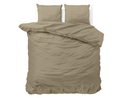 Dekbedovertrek Satin Point Taupe 200 x 220