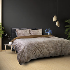 Dekbedovertrek Signature Velvet Katoen Aria Bruin 200 x 220