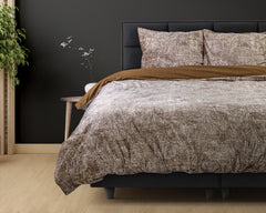 Dekbedovertrek Signature Velvet Katoen Aria Bruin 200 x 220