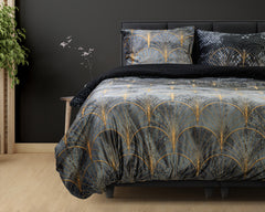 Dekbedovertrek Signature Velvet Katoen Mente Grijs 200 x 220