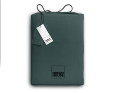 Dekbedovertrek Stonewashed Donkergroen 200 x 220