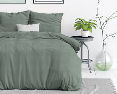Dekbedovertrek Stonewashed Groen 200 x 220