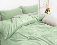 Dekbedovertrek Teddy Light Green 200 x 220
