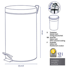 Timon Trash Can 12 liter - Afvalemmer