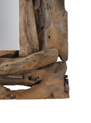 Rechthoekige spiegel Root-140x6x80-Naturel-Teak