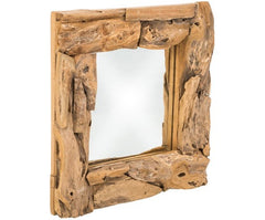 Vierkante Spiegel-50x7x50-Naturel-Teak