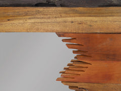 Vierkante Spiegel-80x5x80-Bruin/Zwart-Teak