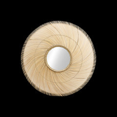 Ronde spiegel - 120x5x120 - Naturel - Bamboe