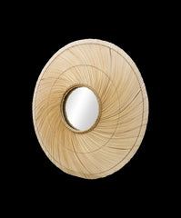 Ronde spiegel - 120x5x120 - Naturel - Bamboe