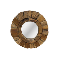 Ronde Spiegel - 40X40X4 - Naturel - Teak