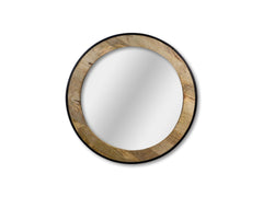 Ronde Spiegel - ø90x5 - Zwart/Naturel - Mango
