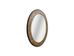 Ronde Spiegel - ø90x5 - Zwart/Naturel - Mango
