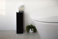 Yamazaki Toiletpapierhouder Gesloten - Toren - zwart - Toiletpapierhouder